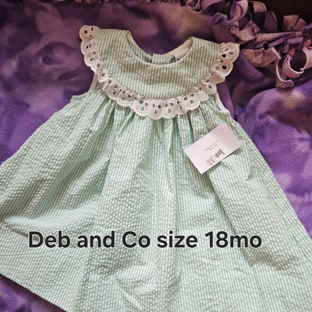 Deb and Co Green Ruffled Smocked Sundress